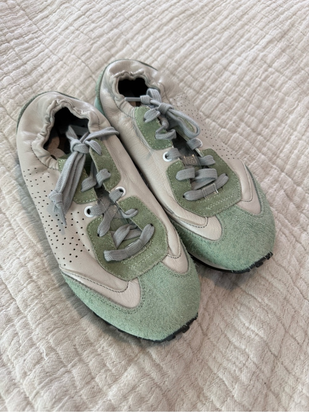 P448 Green Suede & Leather Sneakers NWOT 1470